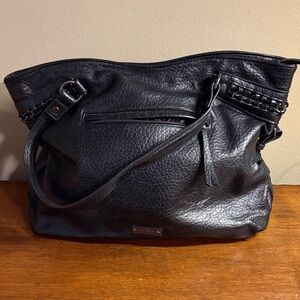 Jessica Simpson Black Textured Hobo Bag